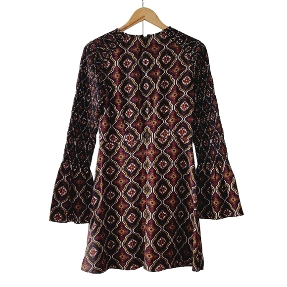 A.L.C. Alexa Kaleidoscope Bell Sleeve Silk Dress - Picture 4 of 15